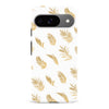 Google Pixel 9 gold fern leaves phone case in white