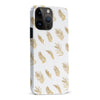 iPhone 15 Pro Max gold fern leaves phone case in white