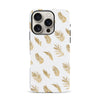 iPhone 16 Pro gold fern leaves phone case in white