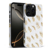 iPhone 16 Pro Max gold fern leaves phone case in white