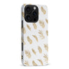 iPhone 16 Pro Max gold fern leaves phone case in white