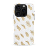 iPhone 16 Pro Max gold fern leaves phone case in white