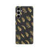 Gold Fern Leaves Floral Phone Case - Black