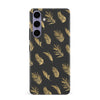 Gold Fern Leaves Floral Phone Case - Black