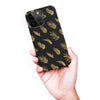 iPhone 15 Pro Max gold fern leaves phone case in black