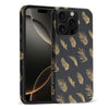 iPhone 16 Pro Max gold fern leaves phone case in black