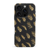 iPhone 16 Pro Max gold fern leaves phone case in black