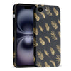 Gold Fern Leaves Floral Phone Case - Black