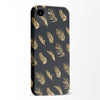 Gold Fern Leaves Floral Phone Case - Black