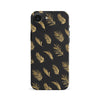 Gold Fern Leaves Floral Phone Case - Black