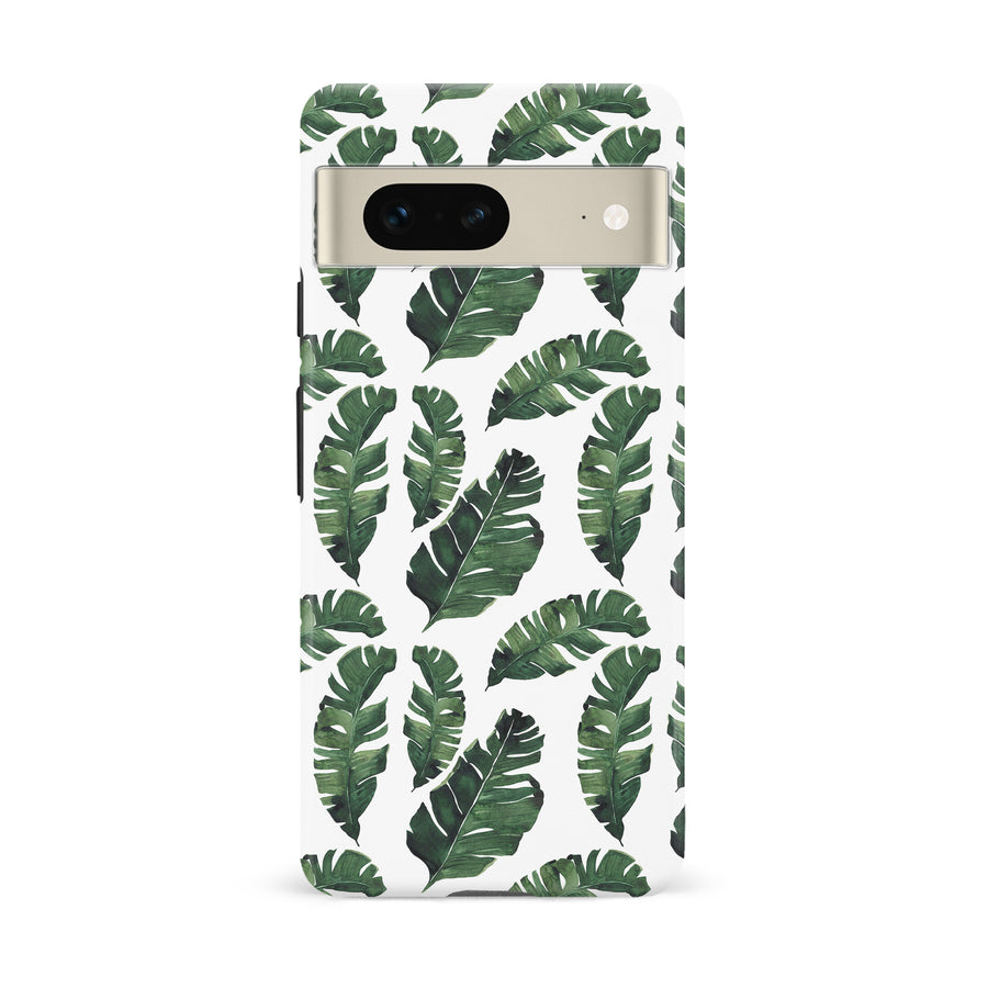 Google Pixel 7 Banana Leaves Floral Phone Case in White