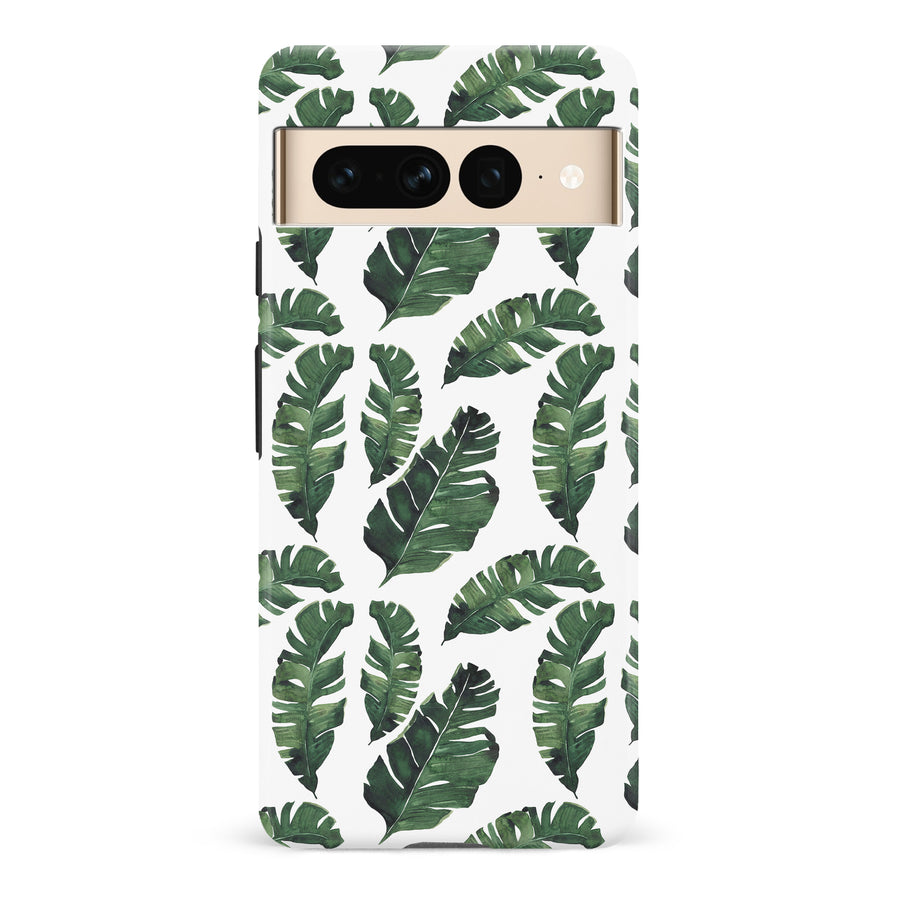 Google Pixel 7 Pro Banana Leaves Floral Phone Case in White