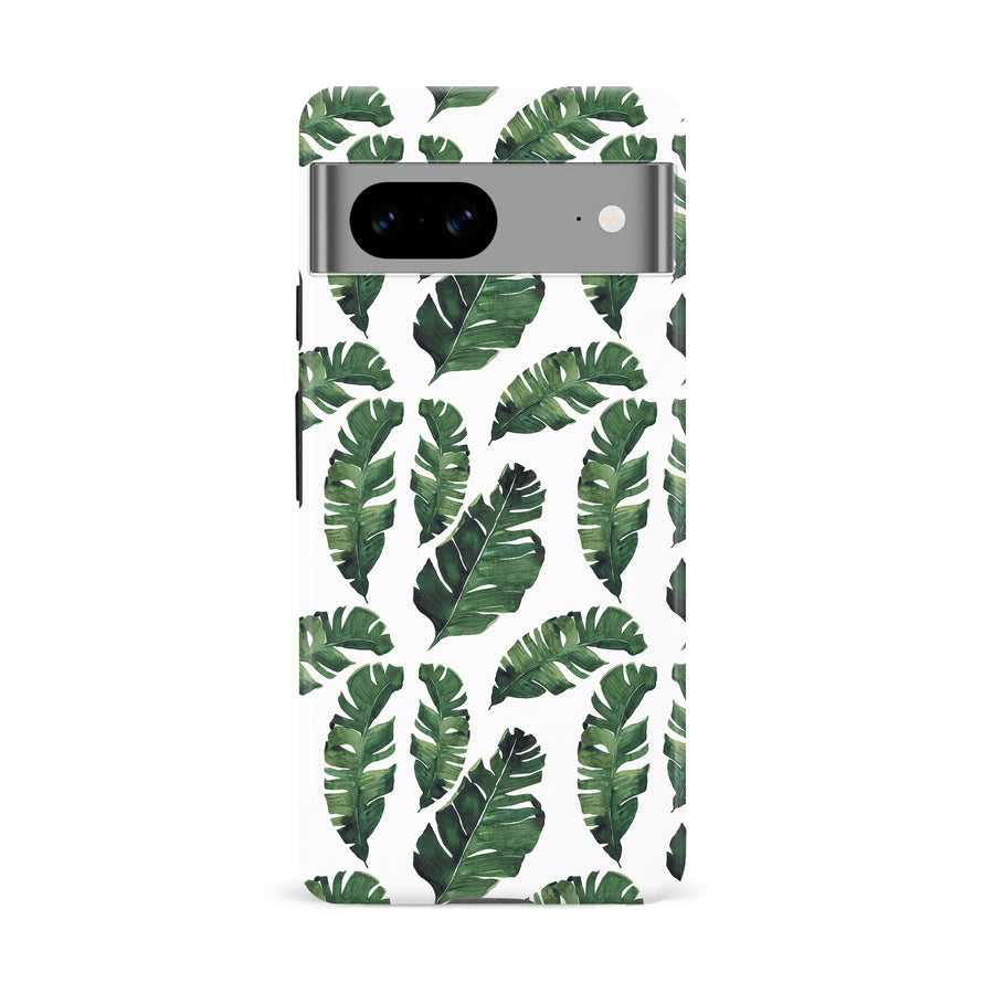 Google Pixel 8A Banana Leaves Floral Phone Case in White