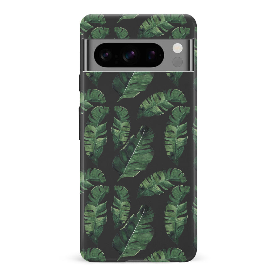 Google Pixel 8 Pro Banana Leaves Floral Phone Case in Black