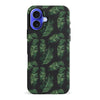 iPhone 16 Plus Banana Leaves Floral Phone Case in Black