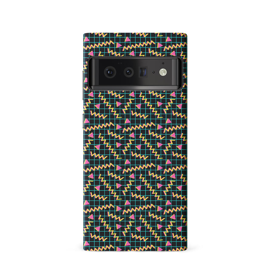 Google Pixel 6 Retro Graph Paper Phone Case in Black