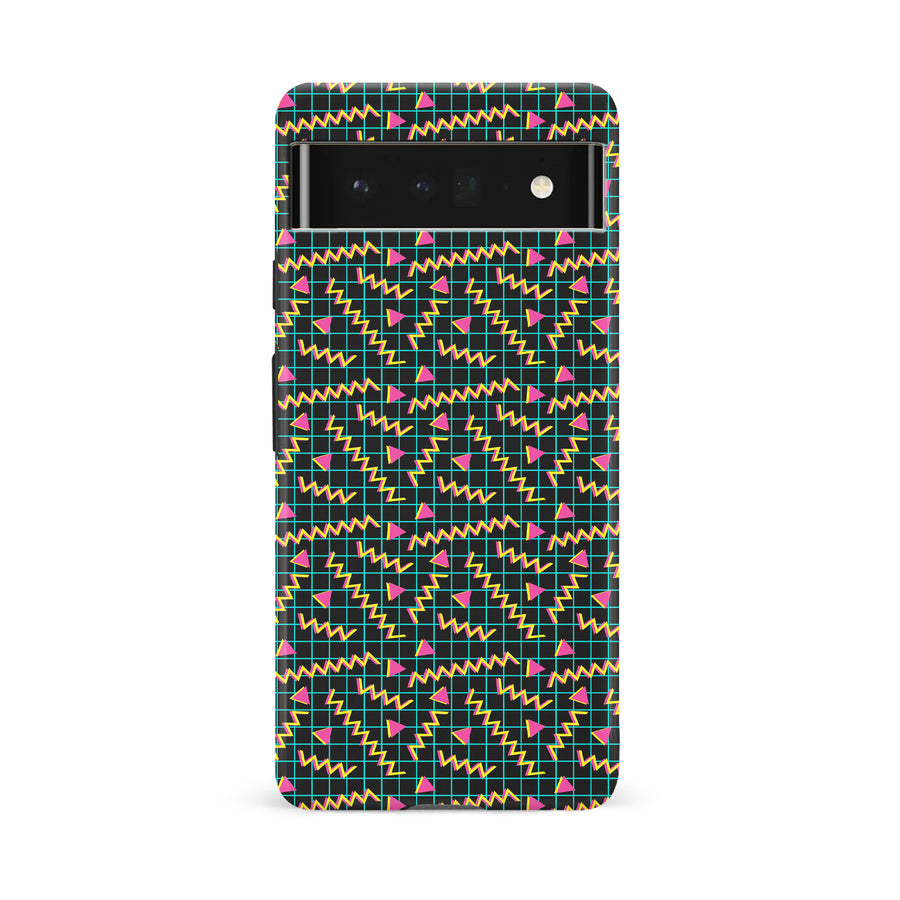 Google Pixel 6A Retro Graph Paper Phone Case in Black