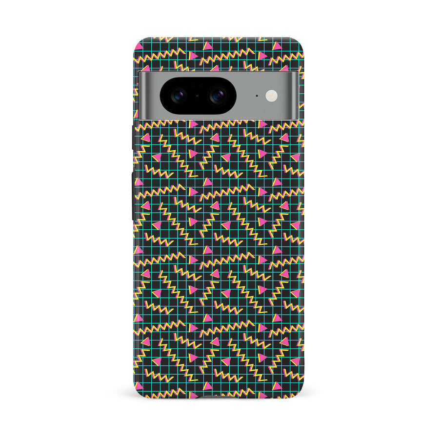 Google Pixel 8 Retro Graph Paper Phone Case in Black