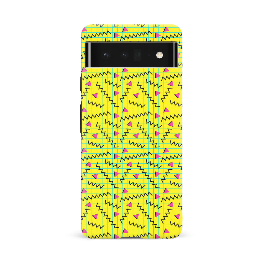 Google Pixel 6A Retro Graph Paper Phone Case in Yellow