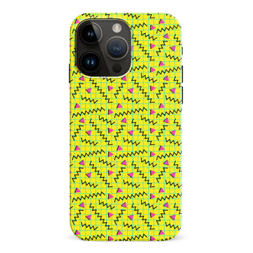 iPhone 15 Pro Max Retro Graph Paper Phone Case in Yellow