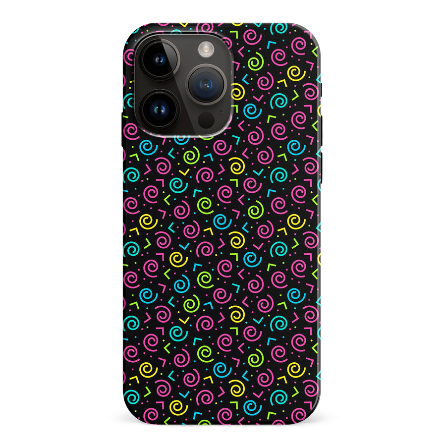 iPhone 15 Pro Max 90's Dance Party Phone Case in Black