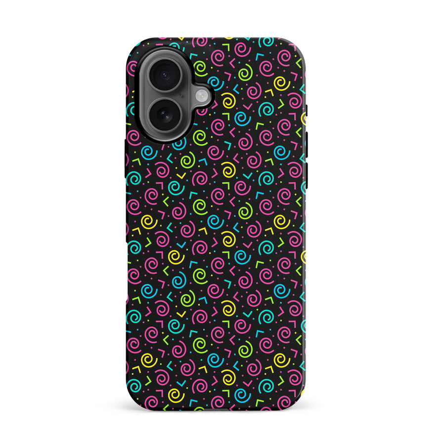 iPhone 16 90's Dance Party Phone Case in Black