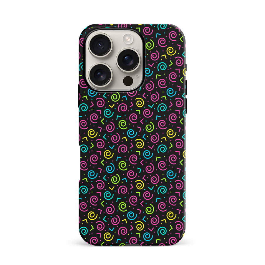 iPhone 16 Pro 90's Dance Party Phone Case in Black
