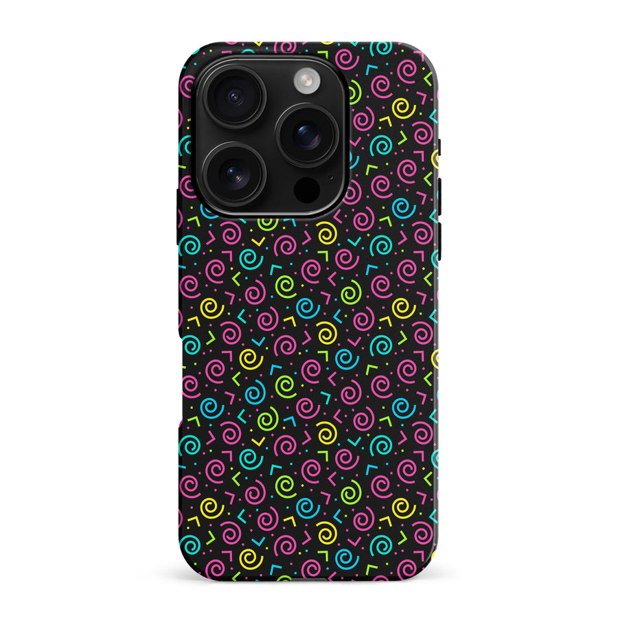 iPhone 16 Pro Max 90's Dance Party Phone Case in Black