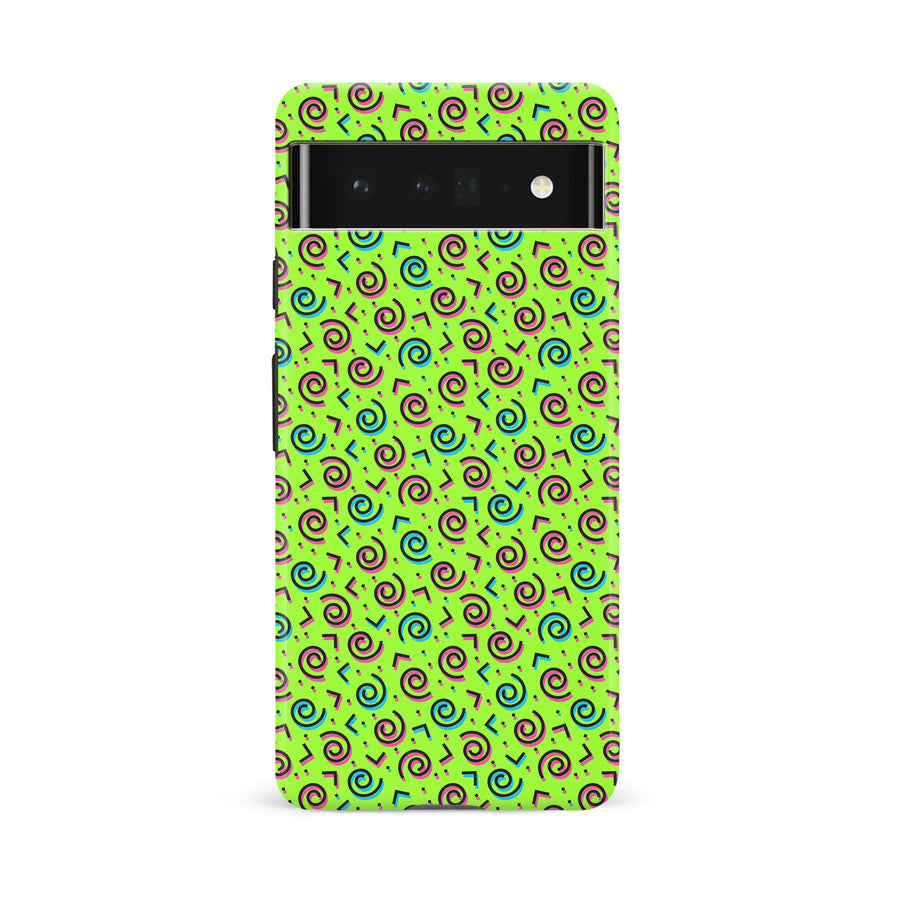 Google Pixel 6A 90's Dance Party Phone Case in Green