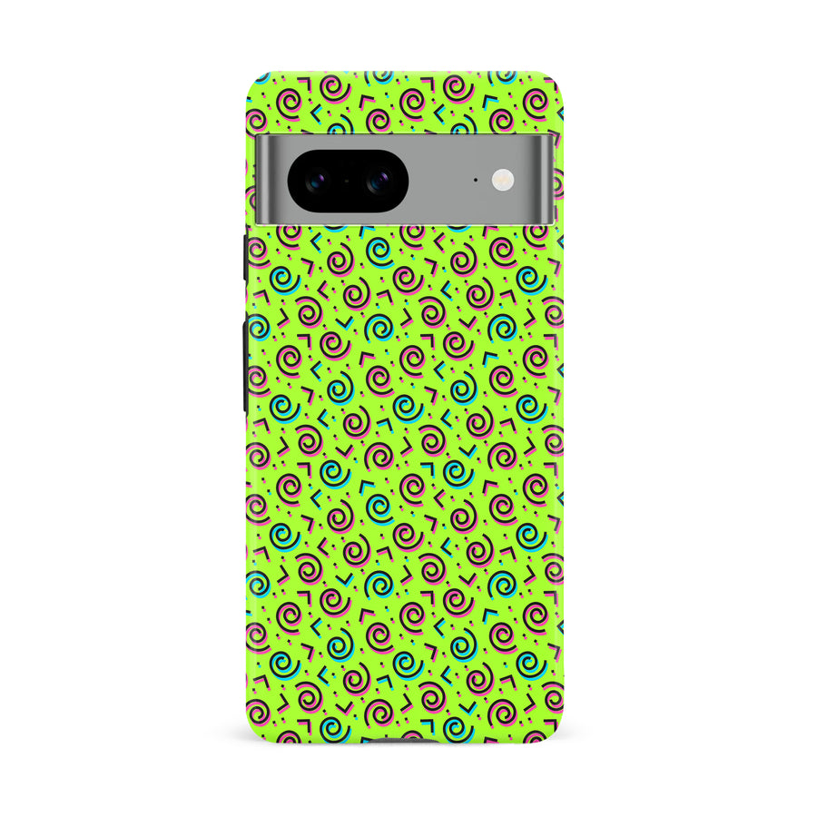 Google Pixel 8A 90's Dance Party Phone Case in Green