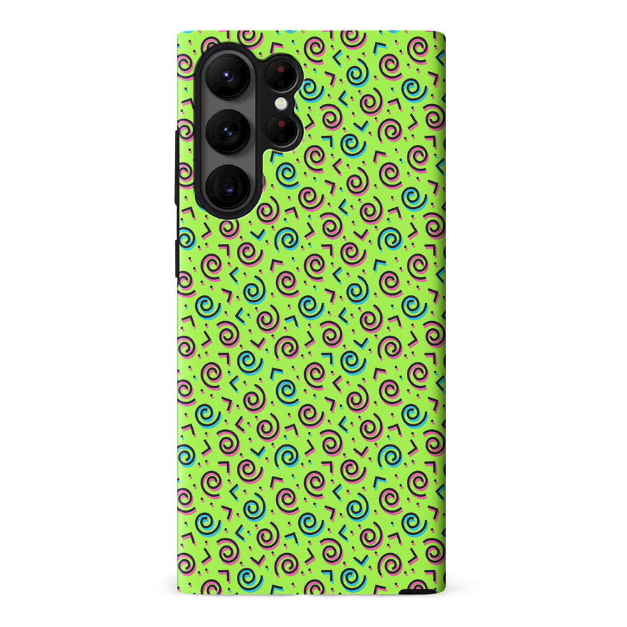 Samsung Galaxy S22 Ultra 90's Dance Party Phone Case in Green