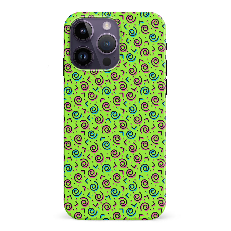 iPhone 15 Pro 90's Dance Party Phone Case in Green
