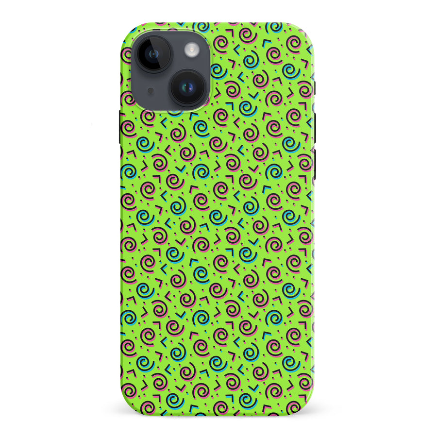 iPhone 15 Plus 90's Dance Party Phone Case in Green