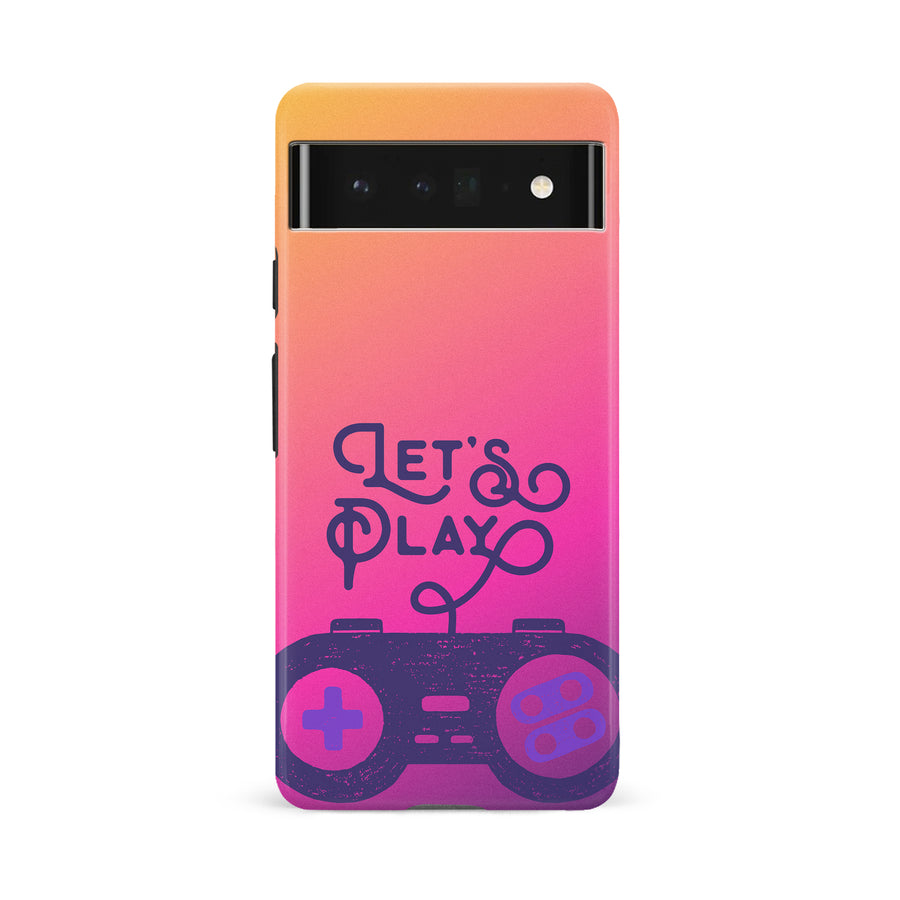 Google Pixel 6A Let's Play Phone Case in Magenta