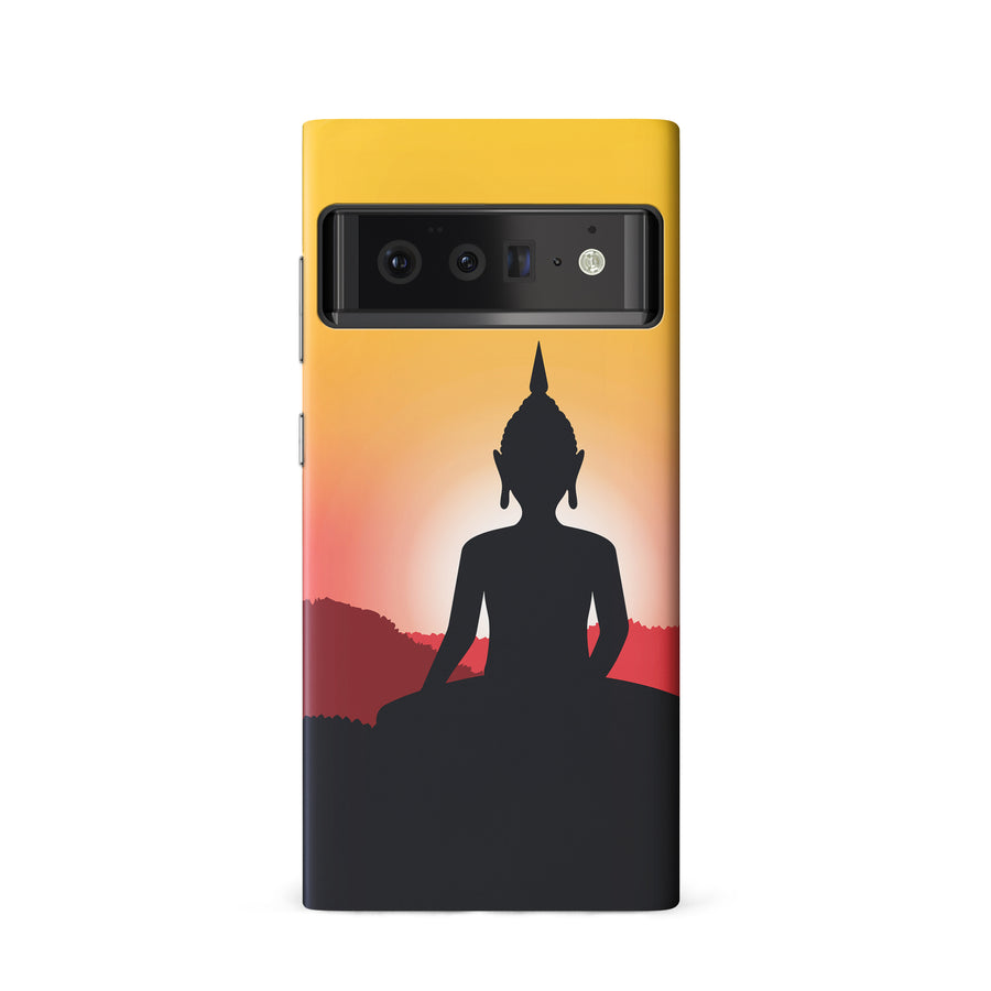 Google Pixel 6 Meditating Buddha Indian Phone Case in Yellow
