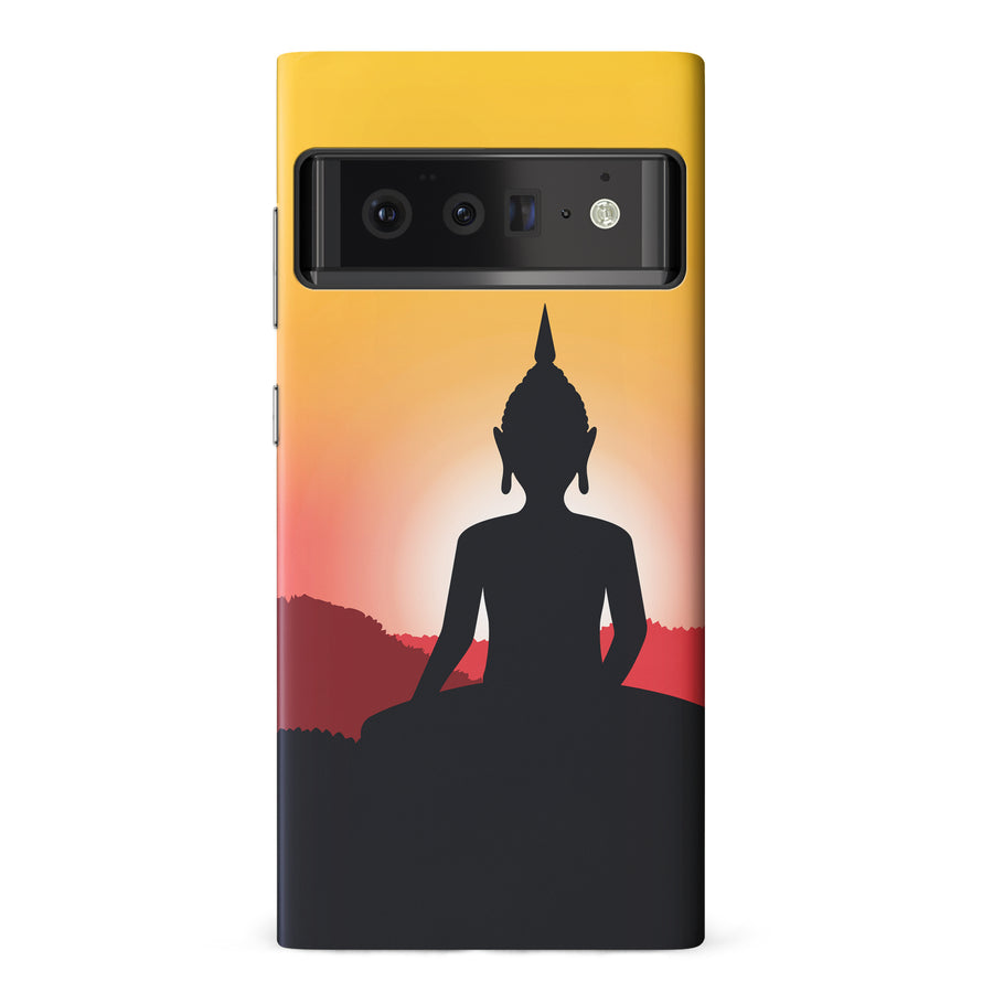 Google Pixel 6 Pro Meditating Buddha Indian Phone Case in Yellow