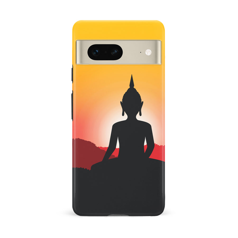 Google Pixel 7 Meditating Buddha Indian Phone Case in Yellow
