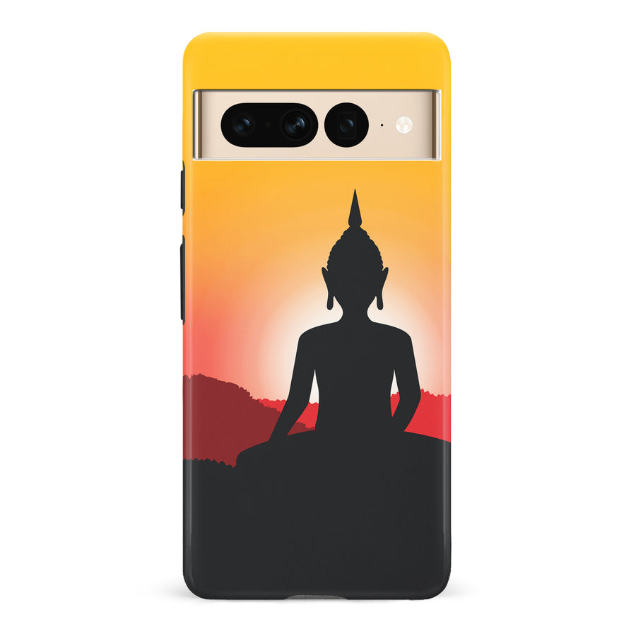 Google Pixel 7 Pro Meditating Buddha Indian Phone Case in Yellow