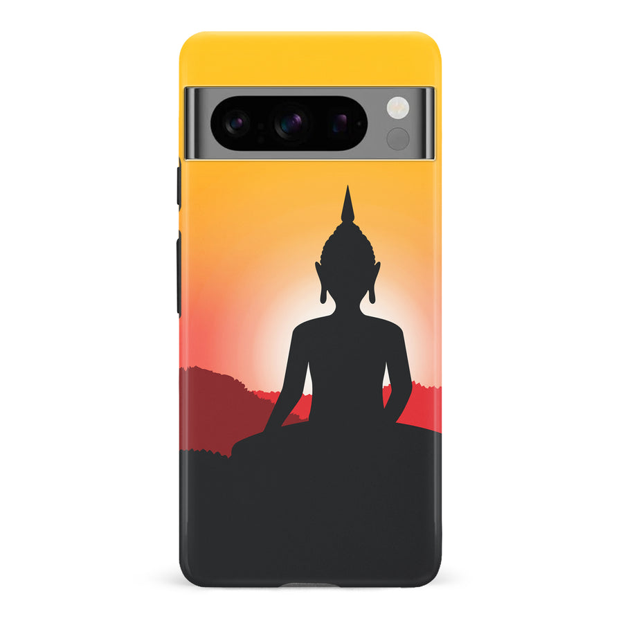 Google Pixel 8 Pro Meditating Buddha Indian Phone Case in Yellow]