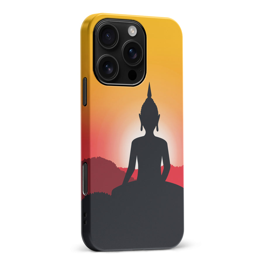 iPhone 16 Pro Max Meditating Buddha Indian Phone Case in Yellow