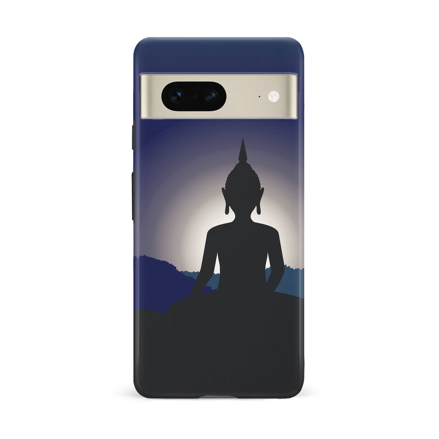 Google Pixel 7 Meditating Buddha Indian Phone Case in Blue