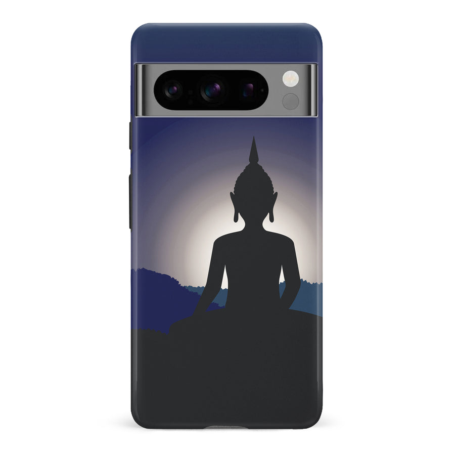 Google Pixel 8 Pro Meditating Buddha Indian Phone Case in Blue