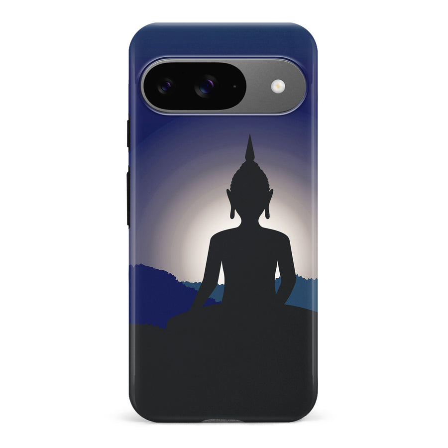 Google Pixel 9 Meditating Buddha Indian Phone Case in Blue