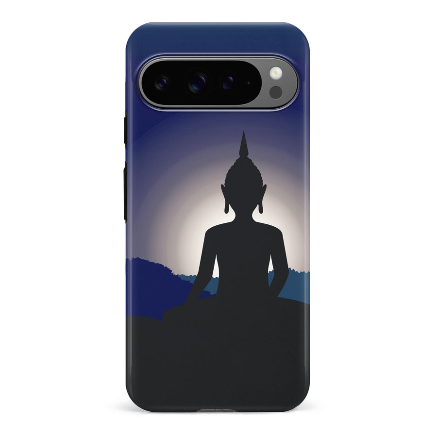Google Pixel 9 Pro Meditating Buddha Indian Phone Case in Blue