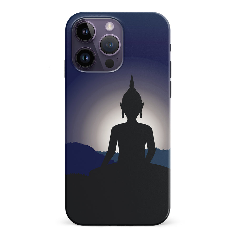 iPhone 15 Pro Meditating Buddha Indian Phone Case in Blue