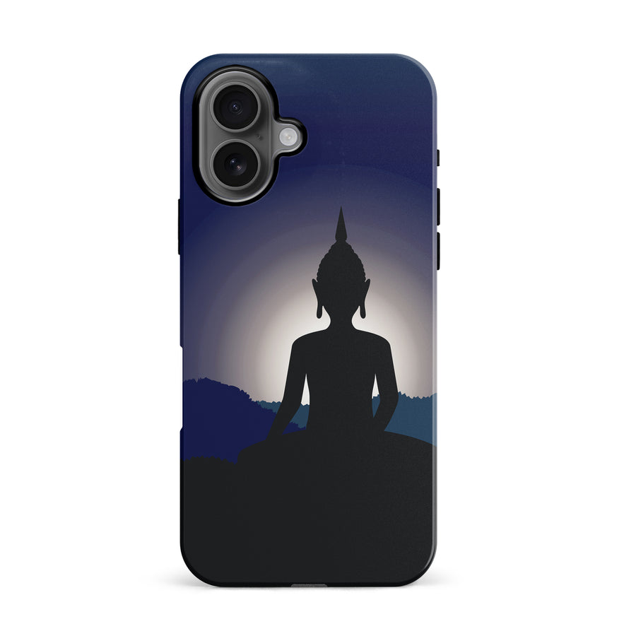 iPhone 16 Meditating Buddha Indian Phone Case in Blue