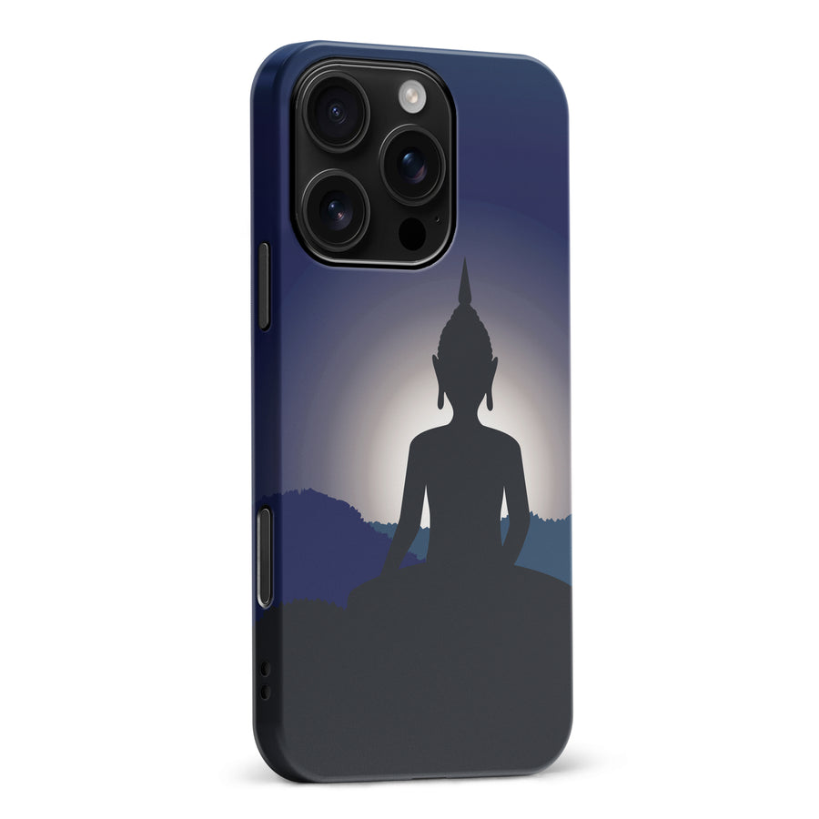 iPhone 16 Pro Max Meditating Buddha Indian Phone Case in Blue