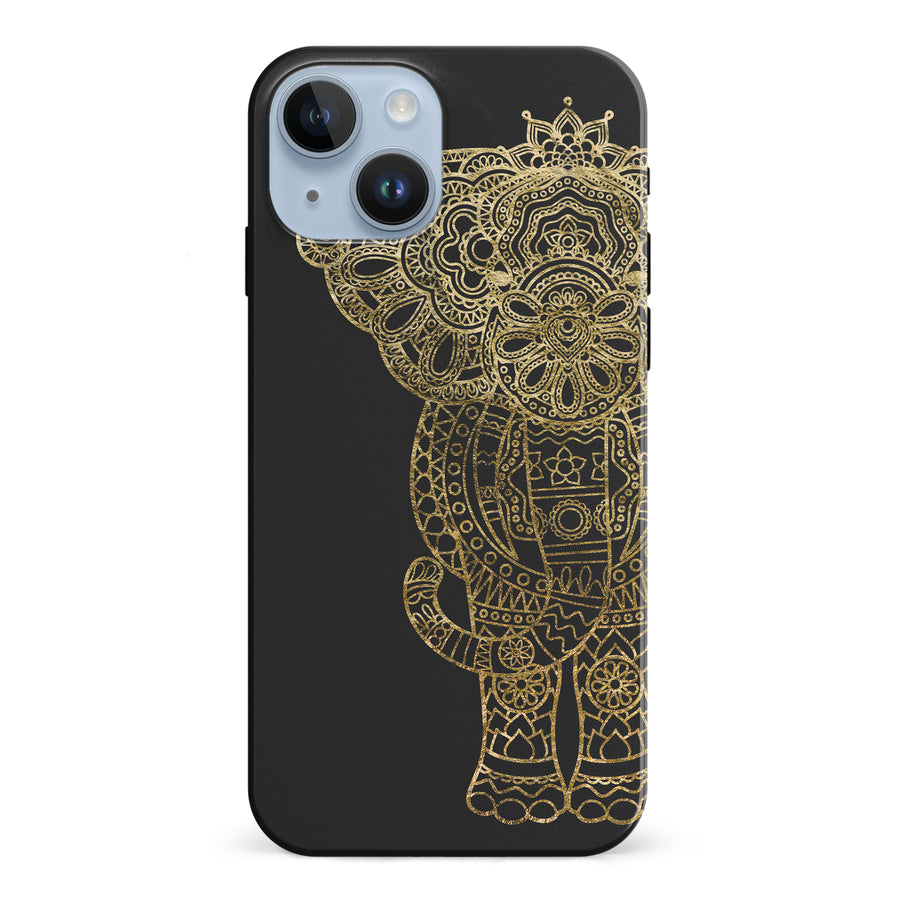 iPhone 15 Indian Elephant Phone Case in Black
