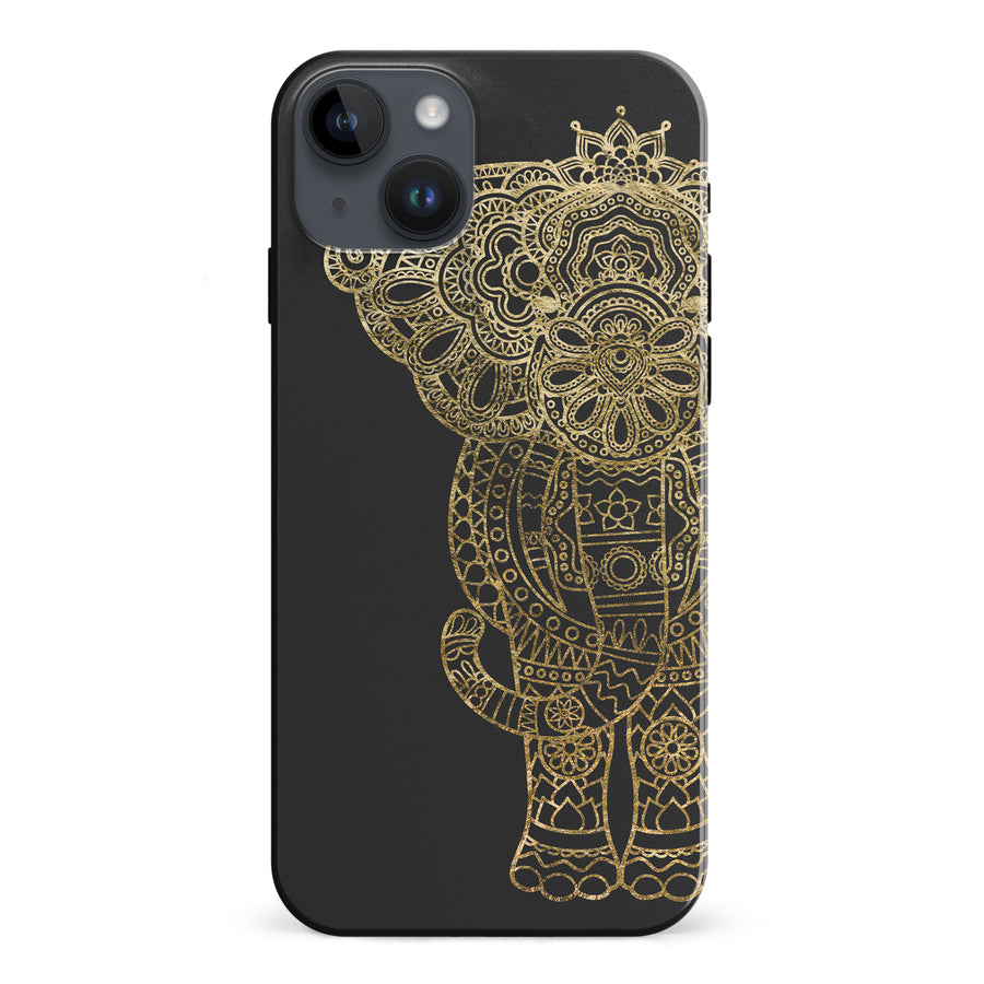 iPhone 15 Plus Indian Elephant Phone Case in Black