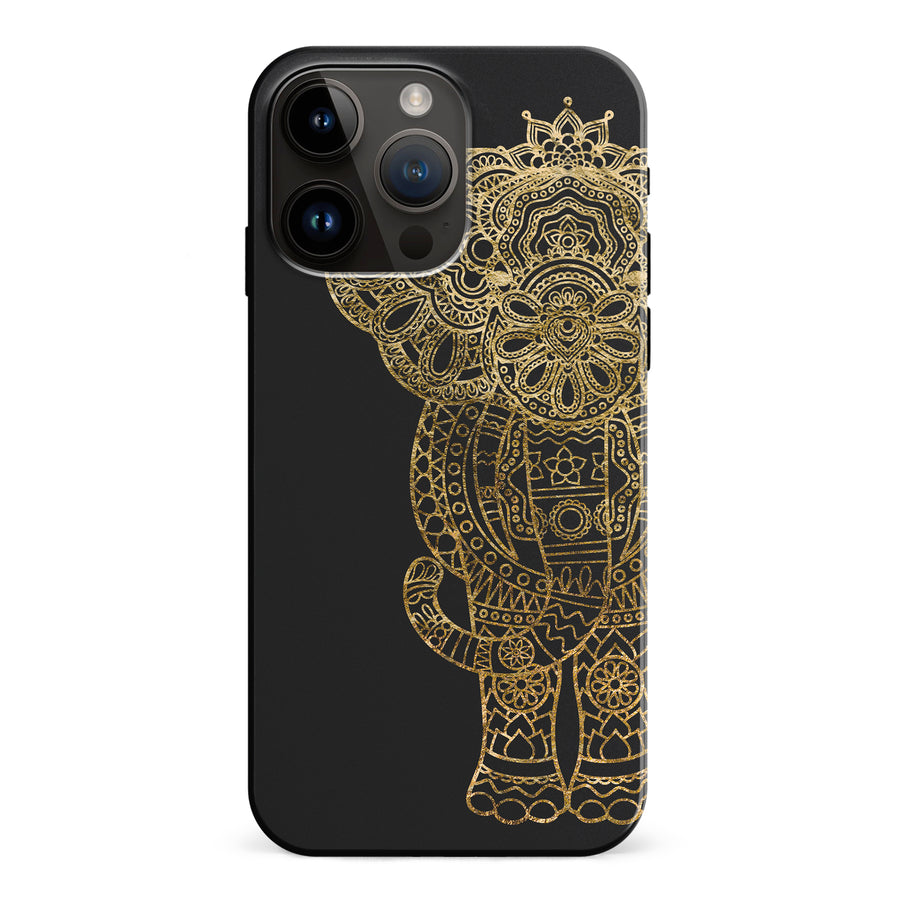iPhone 15 Pro Max Indian Elephant Phone Case in Black